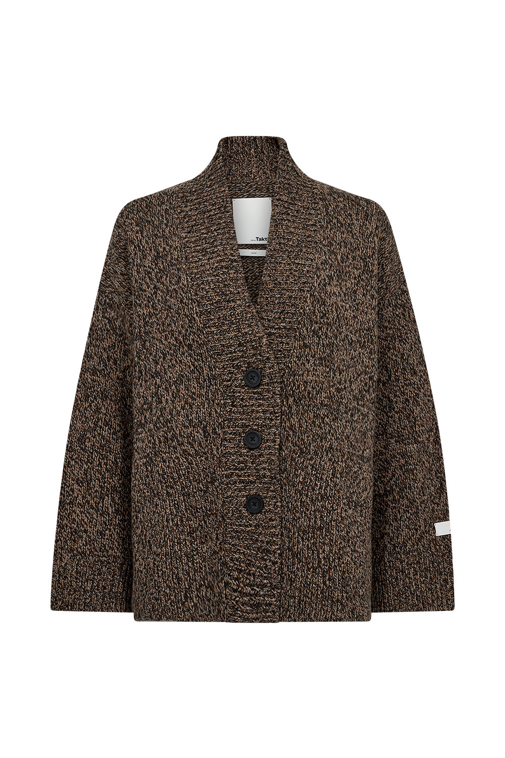 Atelier Taktil AT-Danielle Slit Cardigan Knitwear 06 Brown Melange