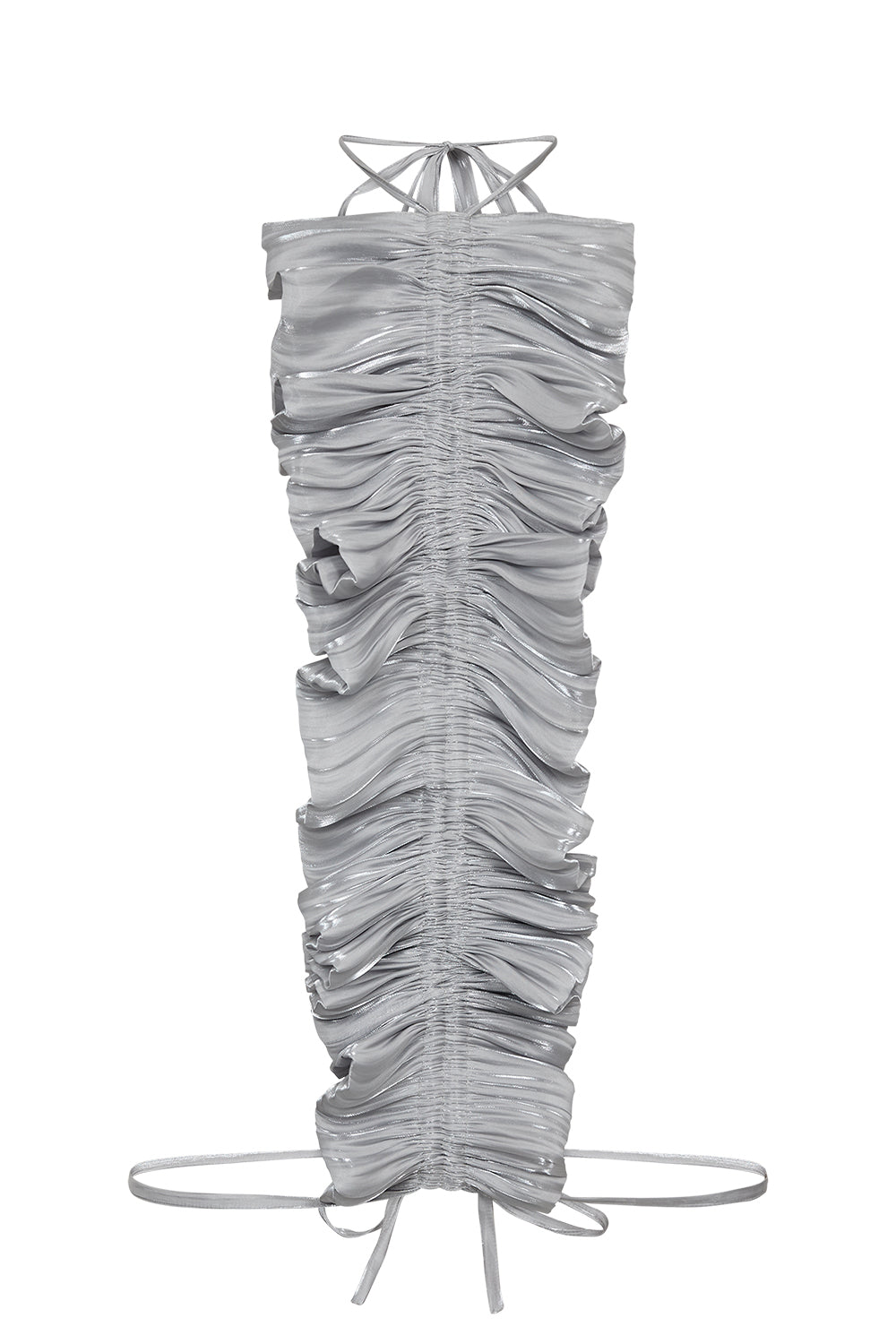 Atelier Taktil AT-Enya Ruffle Tie Japanese Silver Accessories 8 Grey