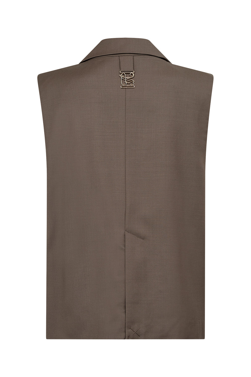 Atelier Taktil AT-Esme Excl. Blazer Vest Vest 708 Dark Lead Brown