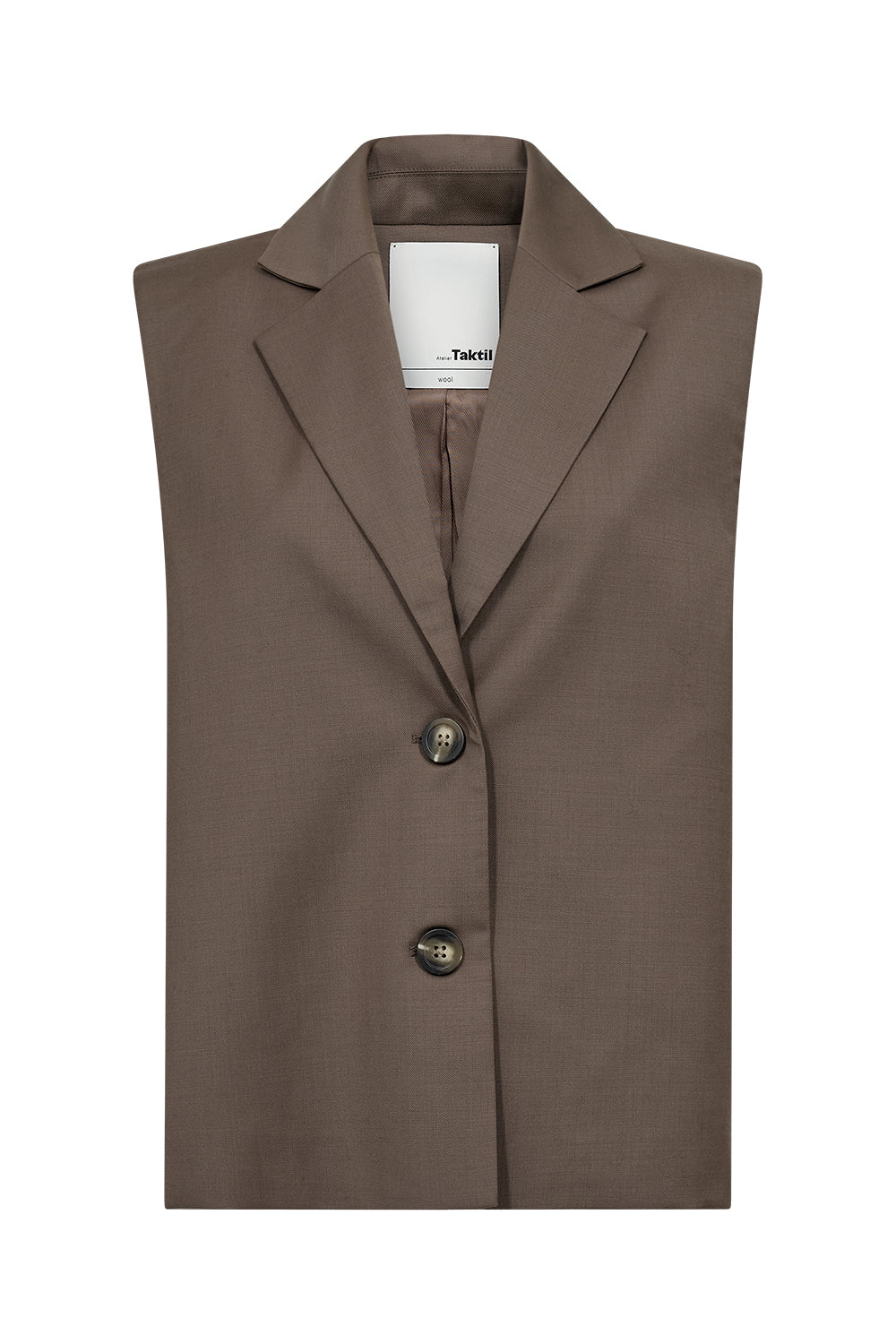 Atelier Taktil AT-Esme Excl. Blazer Vest Vest 708 Dark Lead Brown