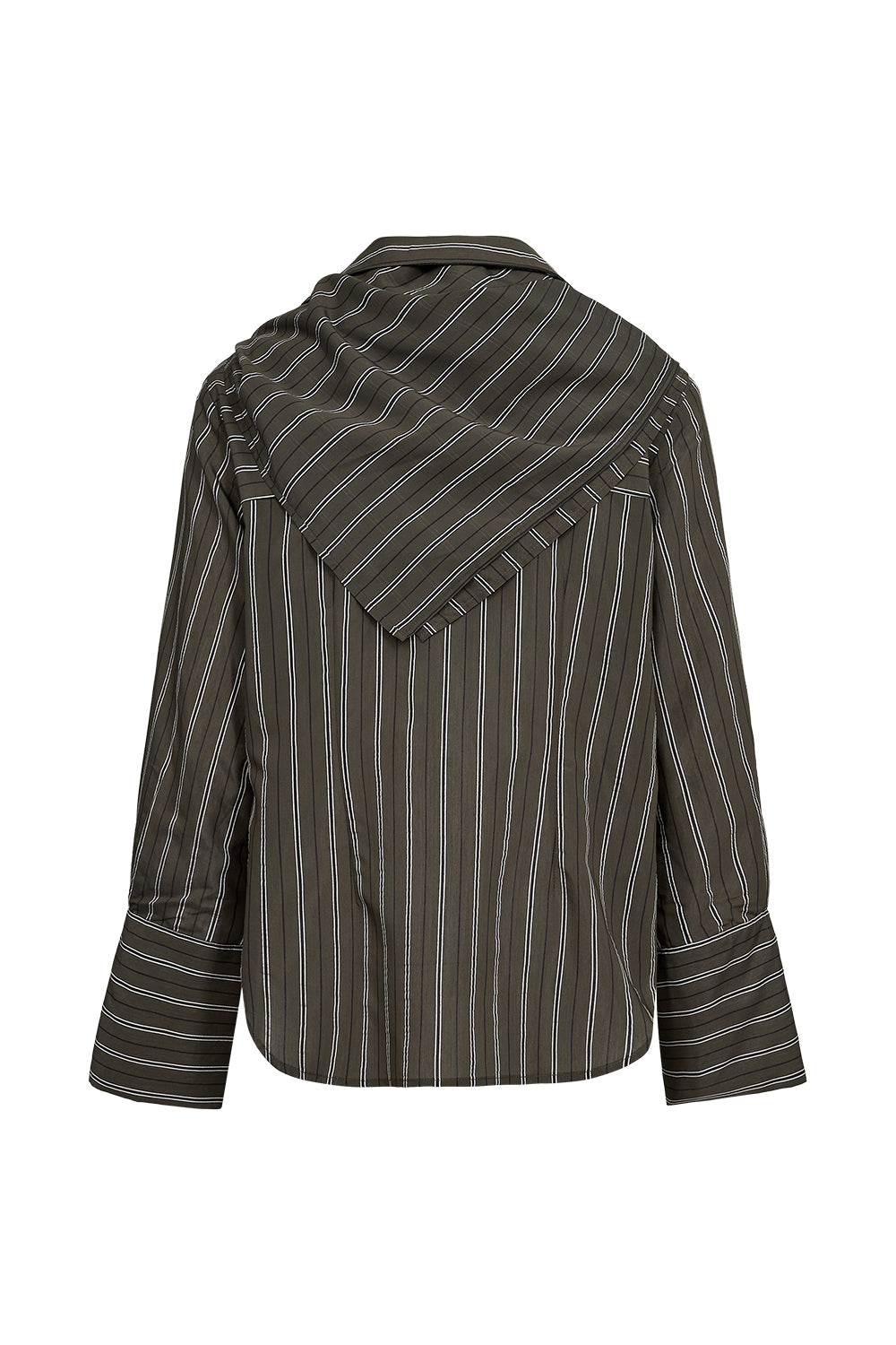 Atelier Taktil AT-Gwen Big Scarf Shirt Stunning Stripe Shirts & Blouses 630 Hunter Green