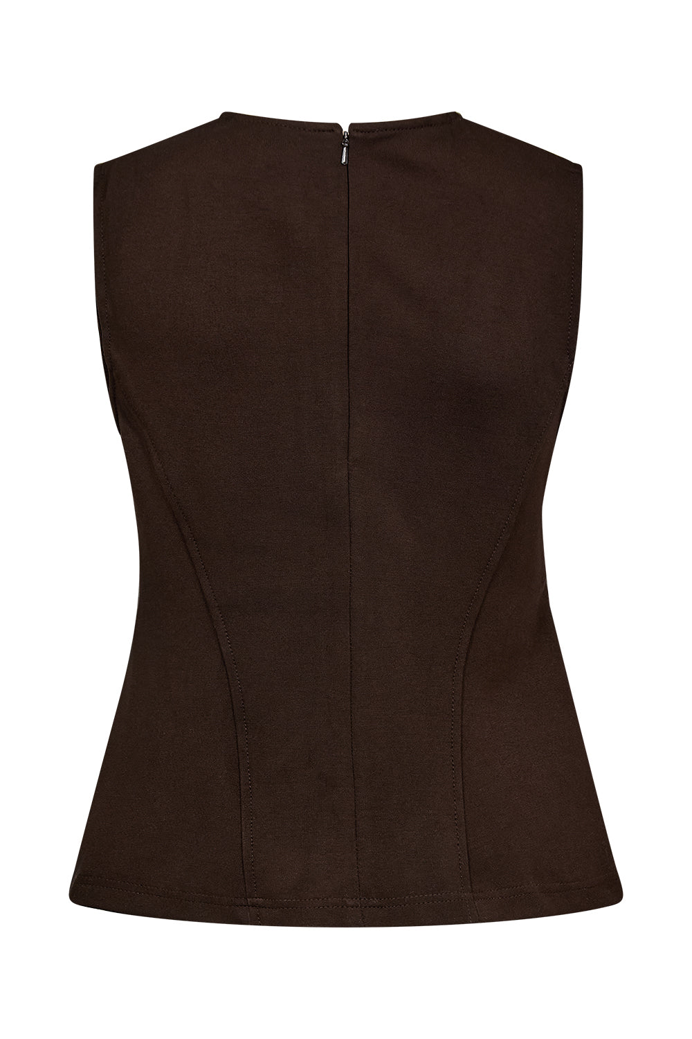 Atelier Taktil AT-Lily Leather Drape Top Leather 728 Espresso Brown