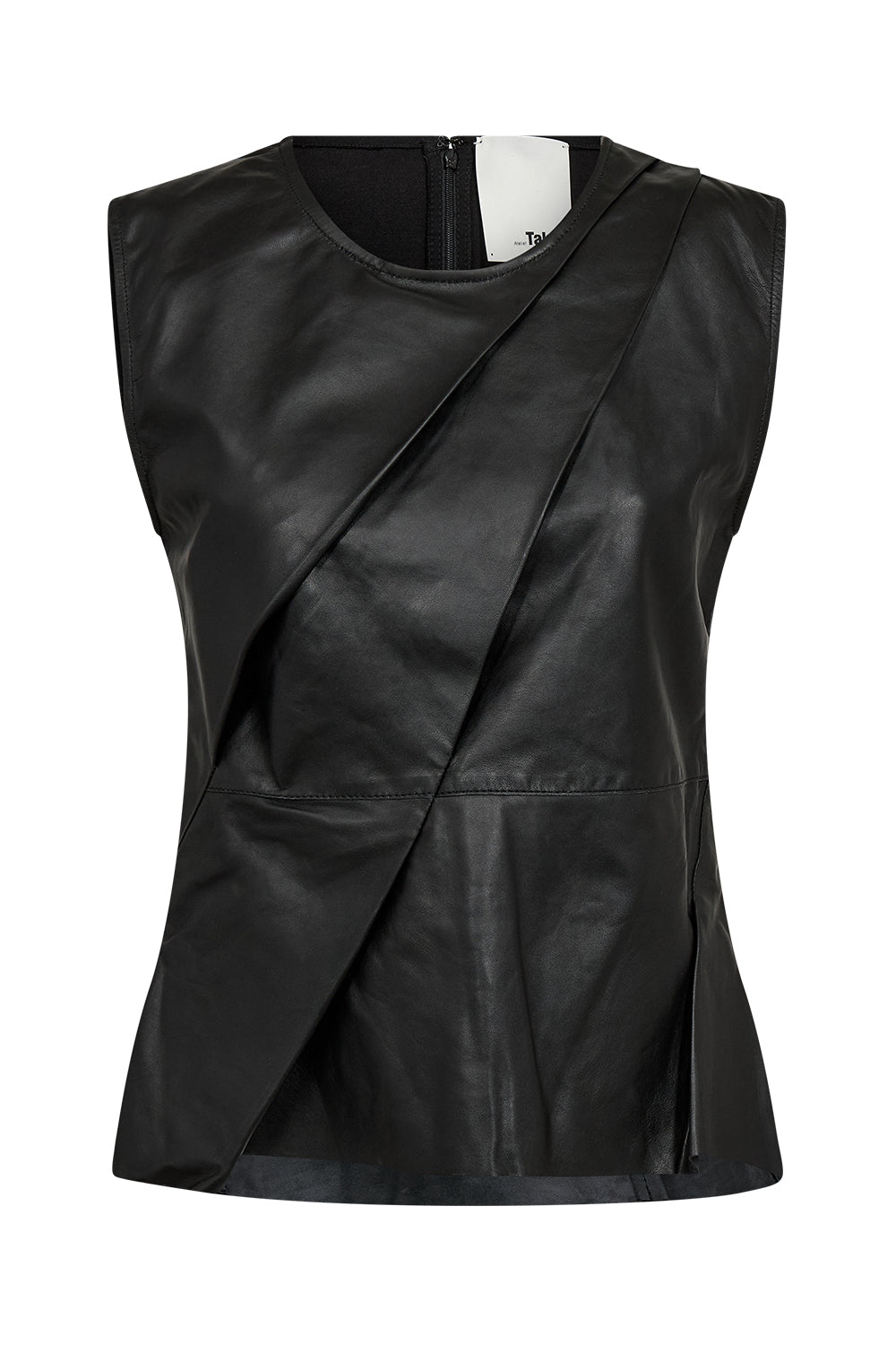 Atelier Taktil AT-Lily Leather Drape Top Leather 9 Black