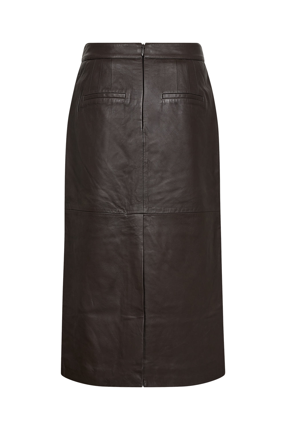 Atelier Taktil AT-Lily Leather Pencil Skirt Leather 728 Espresso Brown