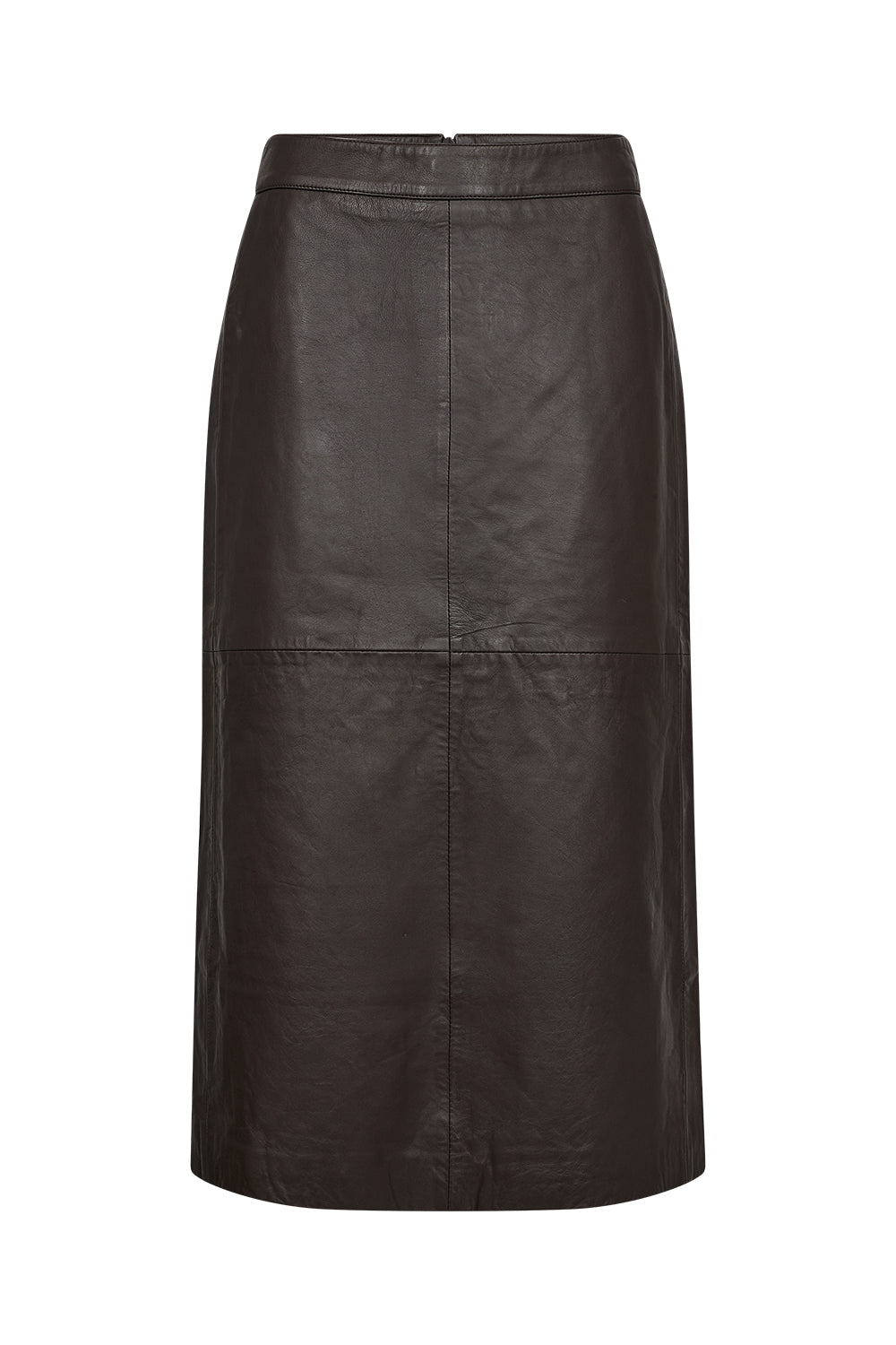 Atelier Taktil AT-Lily Leather Pencil Skirt Leather 728 Espresso Brown
