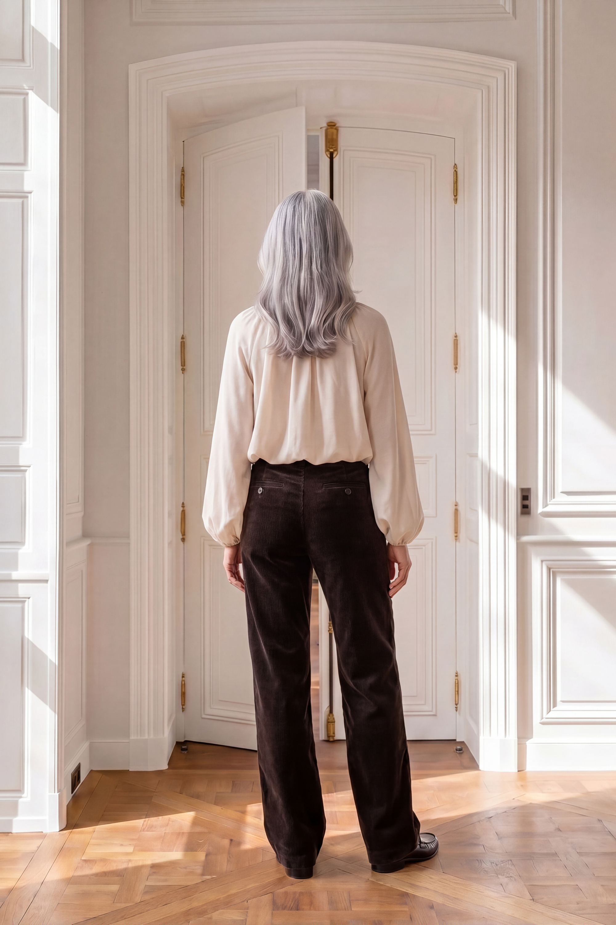 Atelier Taktil AT-Lotus Blouse Shirts & Blouses 08 Oyster White Melange