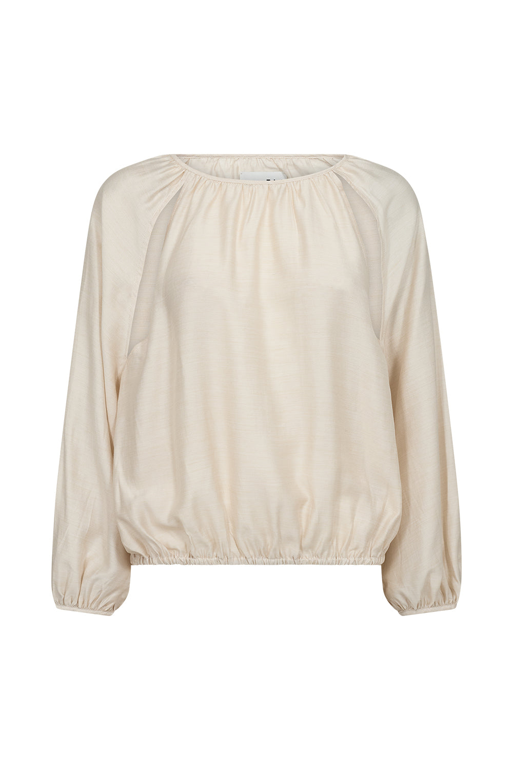 Atelier Taktil AT-Lotus Blouse Shirts & Blouses 08 Oyster White Melange