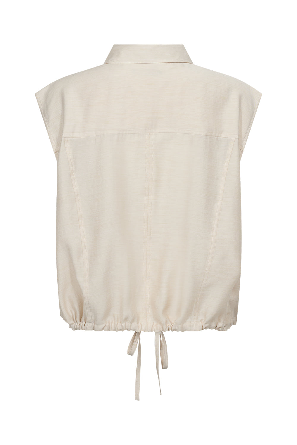 Atelier Taktil AT-Lotus Drawstring Shirt Shirts & Blouses 08 Oyster White Melange