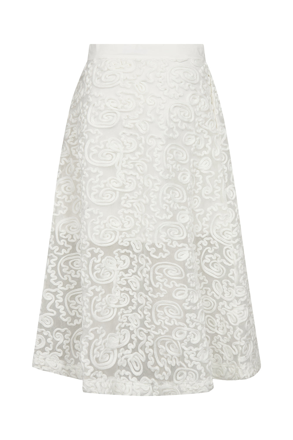 Atelier Taktil AT-Nabia Mesh Emb. Skirt Skirt 10 Ecru