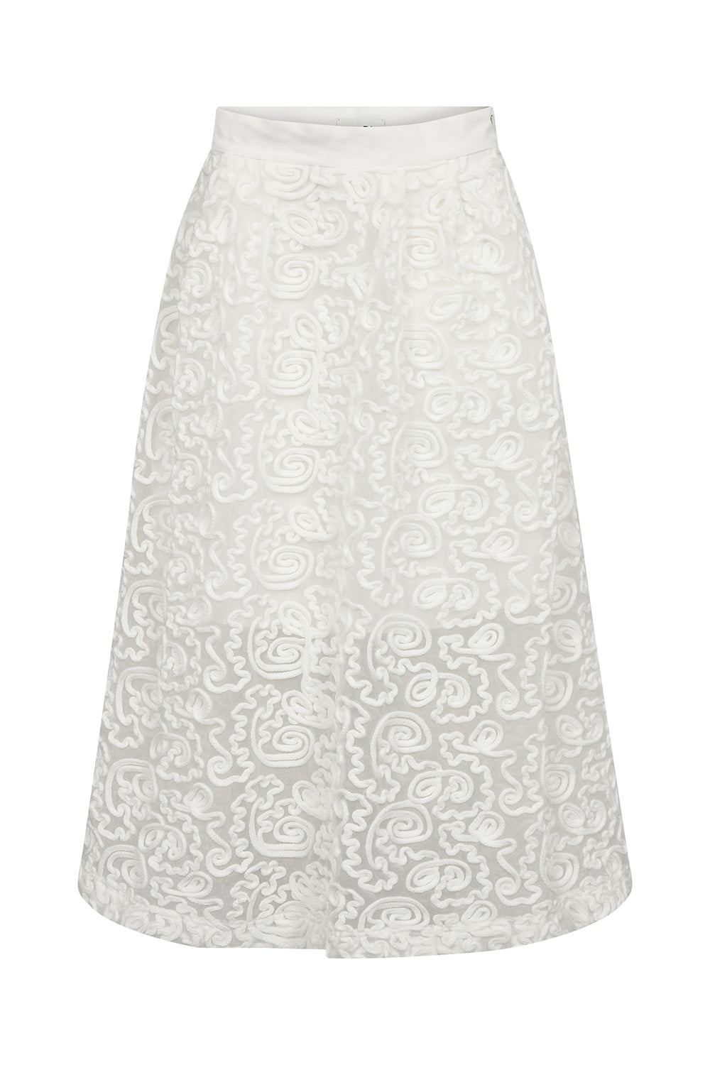 Atelier Taktil AT-Nabia Mesh Emb. Skirt Skirt 10 Ecru