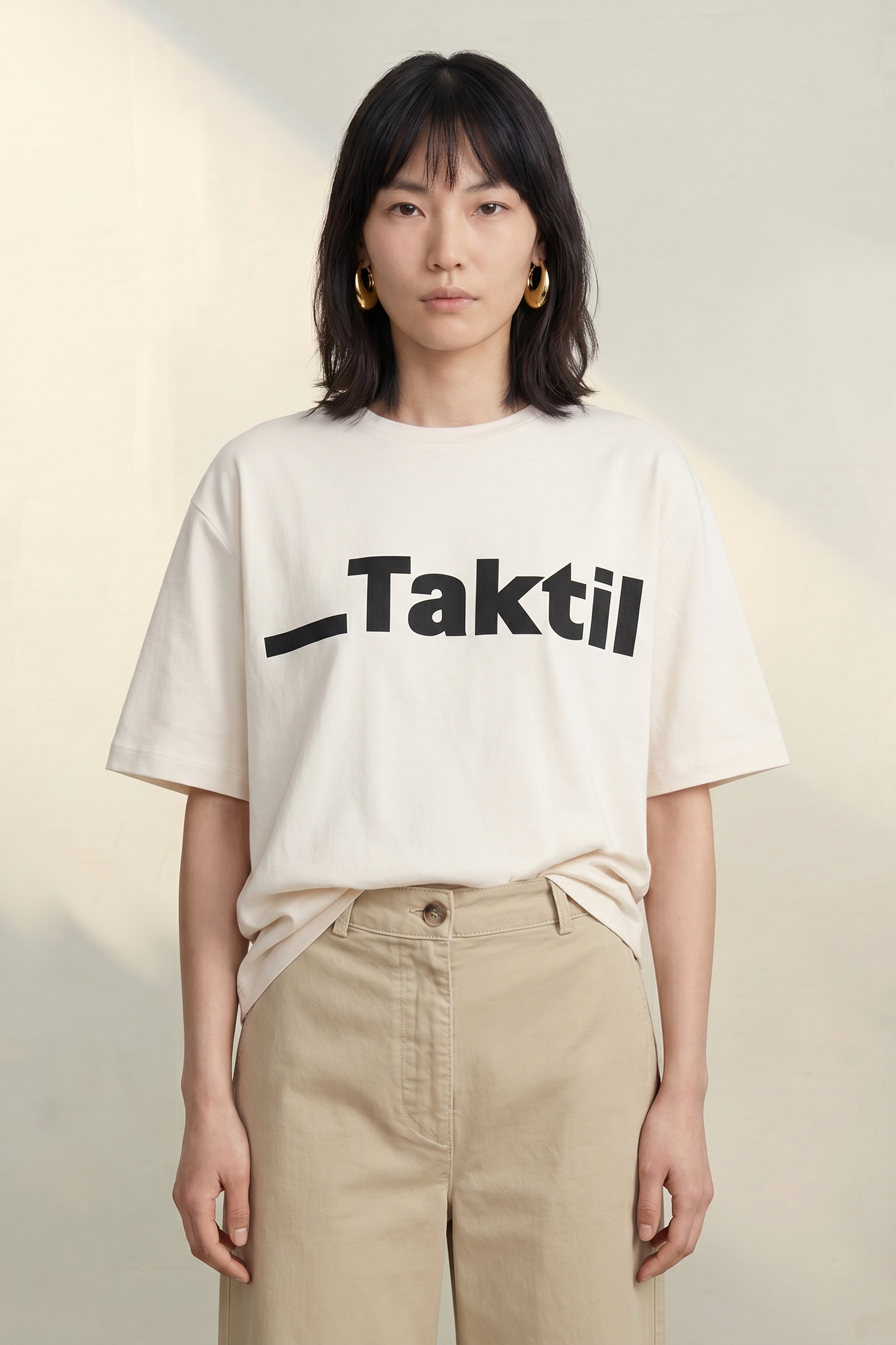 Atelier Taktil AT-Paris Logo Tee Tops & T-shirts 027 Pearl White