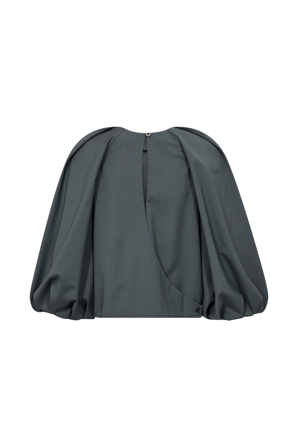 Atelier Taktil AT-Sinclair Balloon Blouse Shirts & Blouses 601 Steel Green