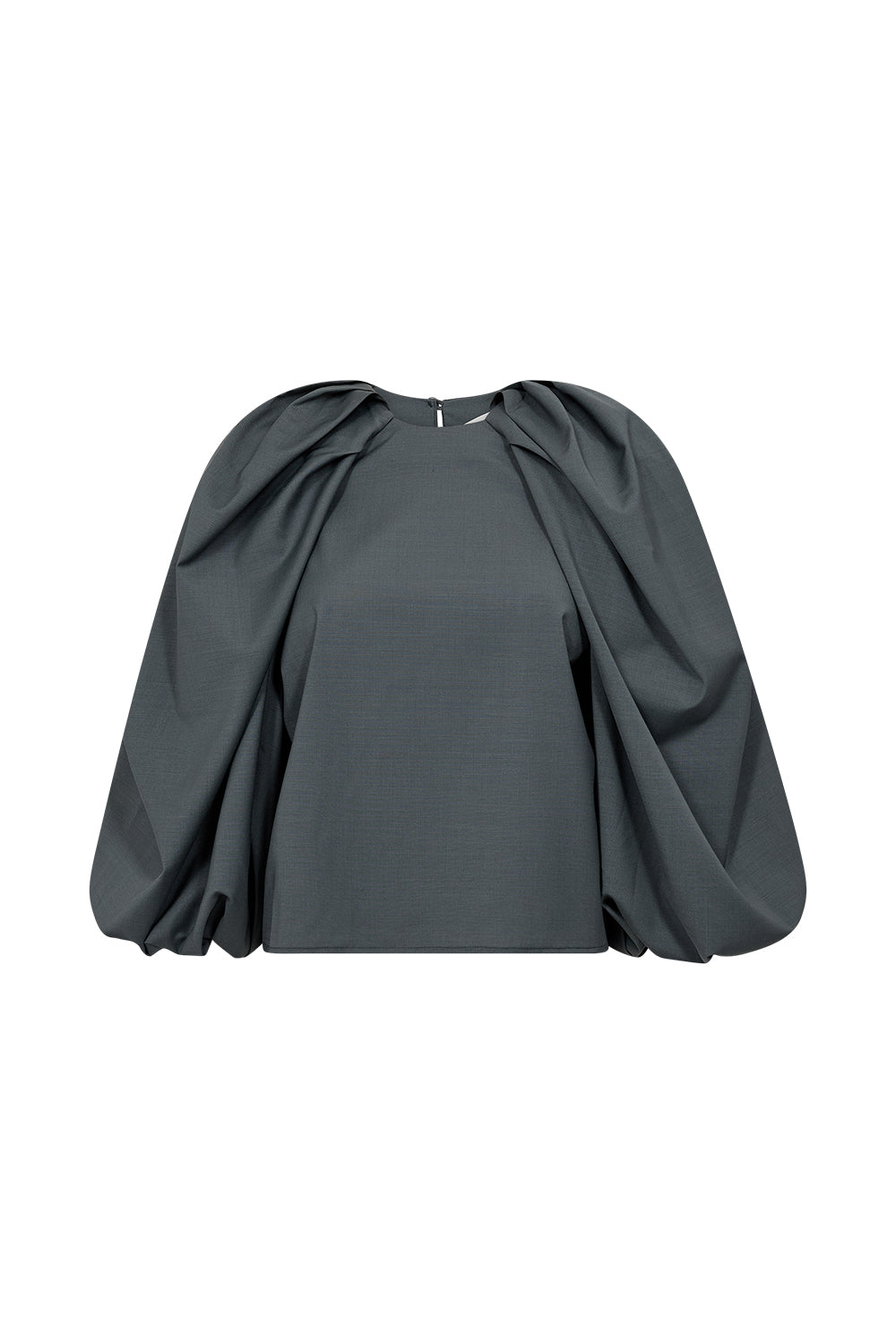 Atelier Taktil AT-Sinclair Balloon Blouse Shirts & Blouses 601 Steel Green