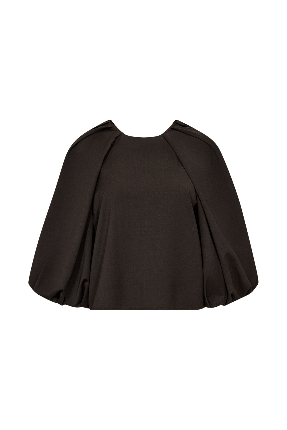 Atelier Taktil AT-Sinclair Balloon Blouse Shirts & Blouses 702 Coffee Bean