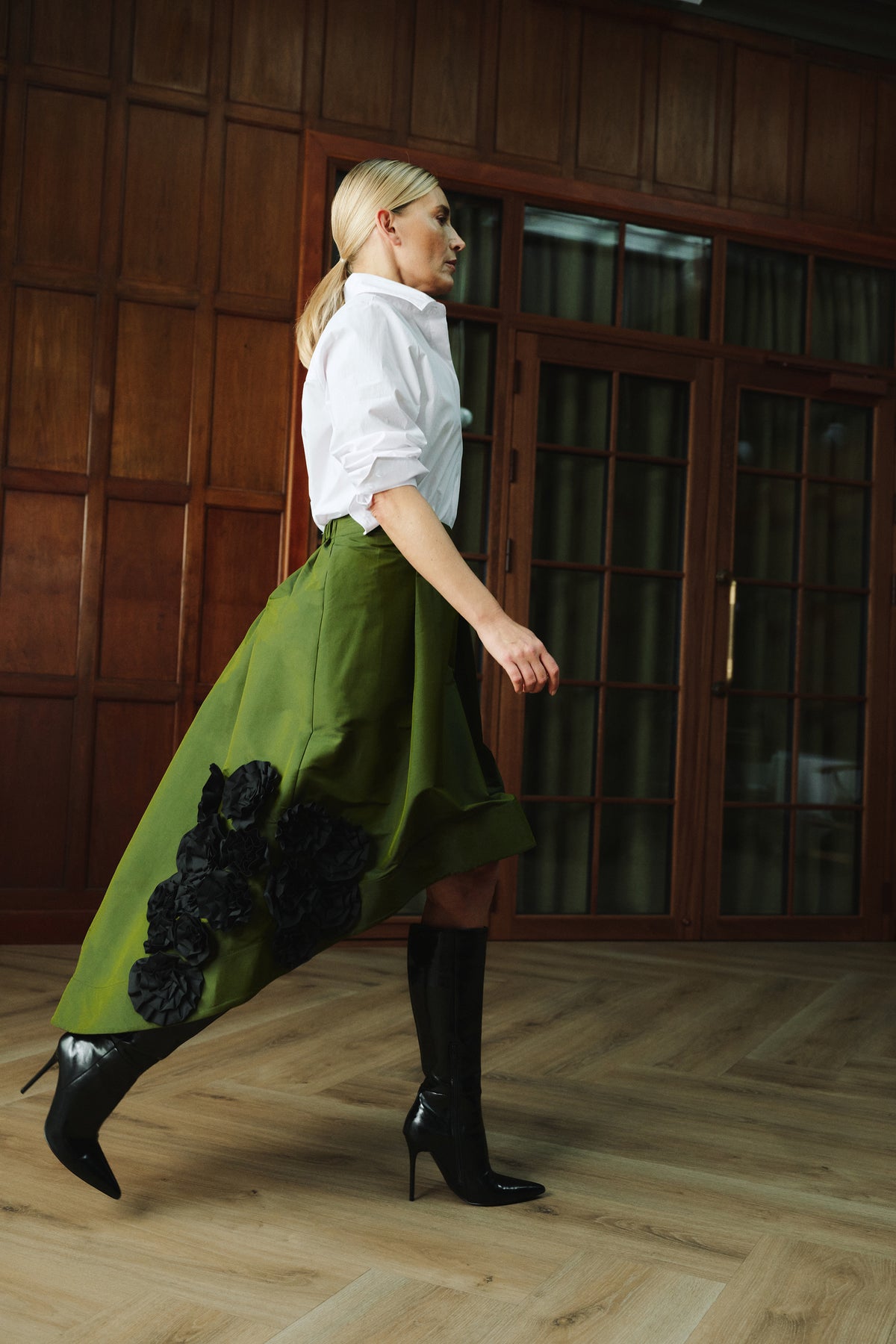 Atelier Taktil AT-Skye Midi Skirt Skirt 630 Hunter Green