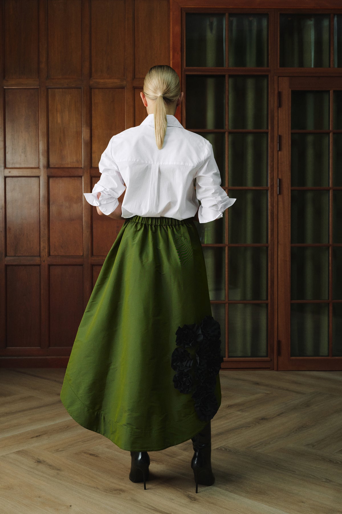 Atelier Taktil AT-Skye Midi Skirt Skirt 630 Hunter Green