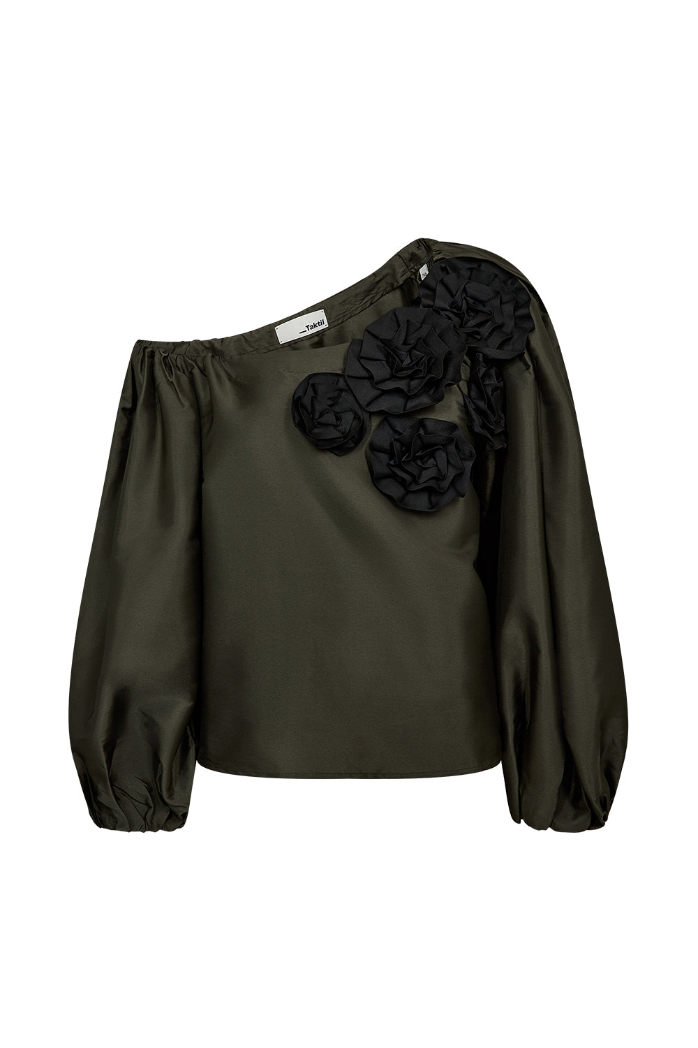Atelier Taktil AT-Skye Offshoulder Blouse Shirts & Blouses 630 Hunter Green
