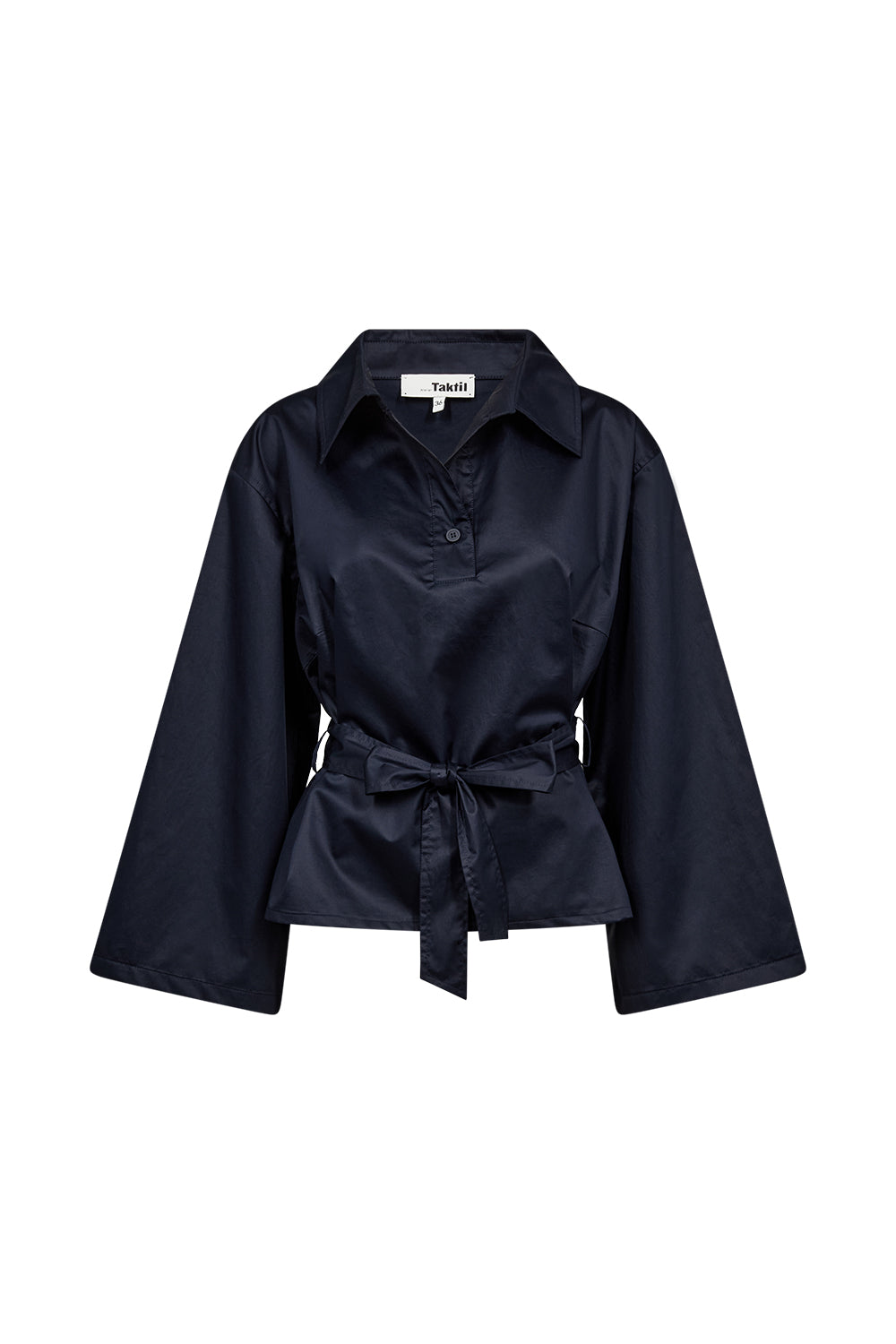 Atelier Taktil AT-Skylar Halfplacket Blouse Shirts & Blouses 527 Deep Dark Navy