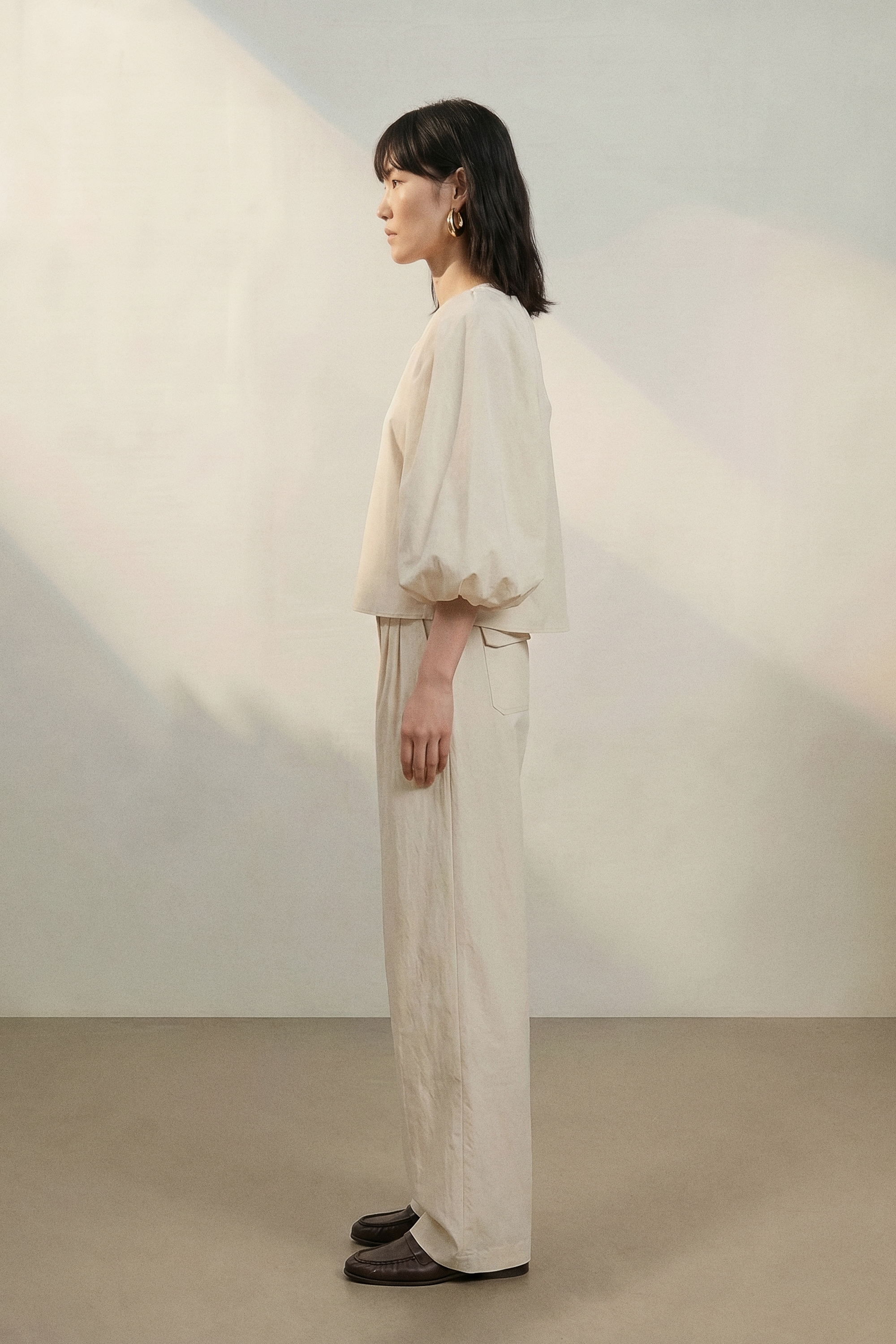 Atelier Taktil AT-Tania Tailored Pant Jeans & Pants 018 Vanilla White